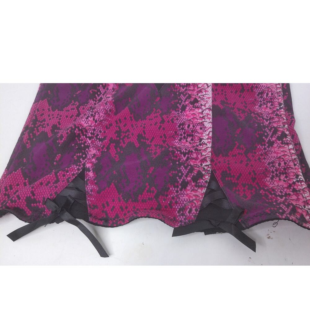 Vintage Scores New York Fuchsia & Black Lace Corset Top Bustier Size 36B - Picture 6 of 8